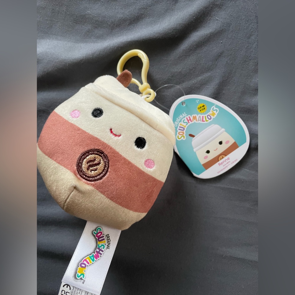 Squishmallows Renne Coffee Clip - NWT